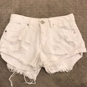 cotton on white jean shorts